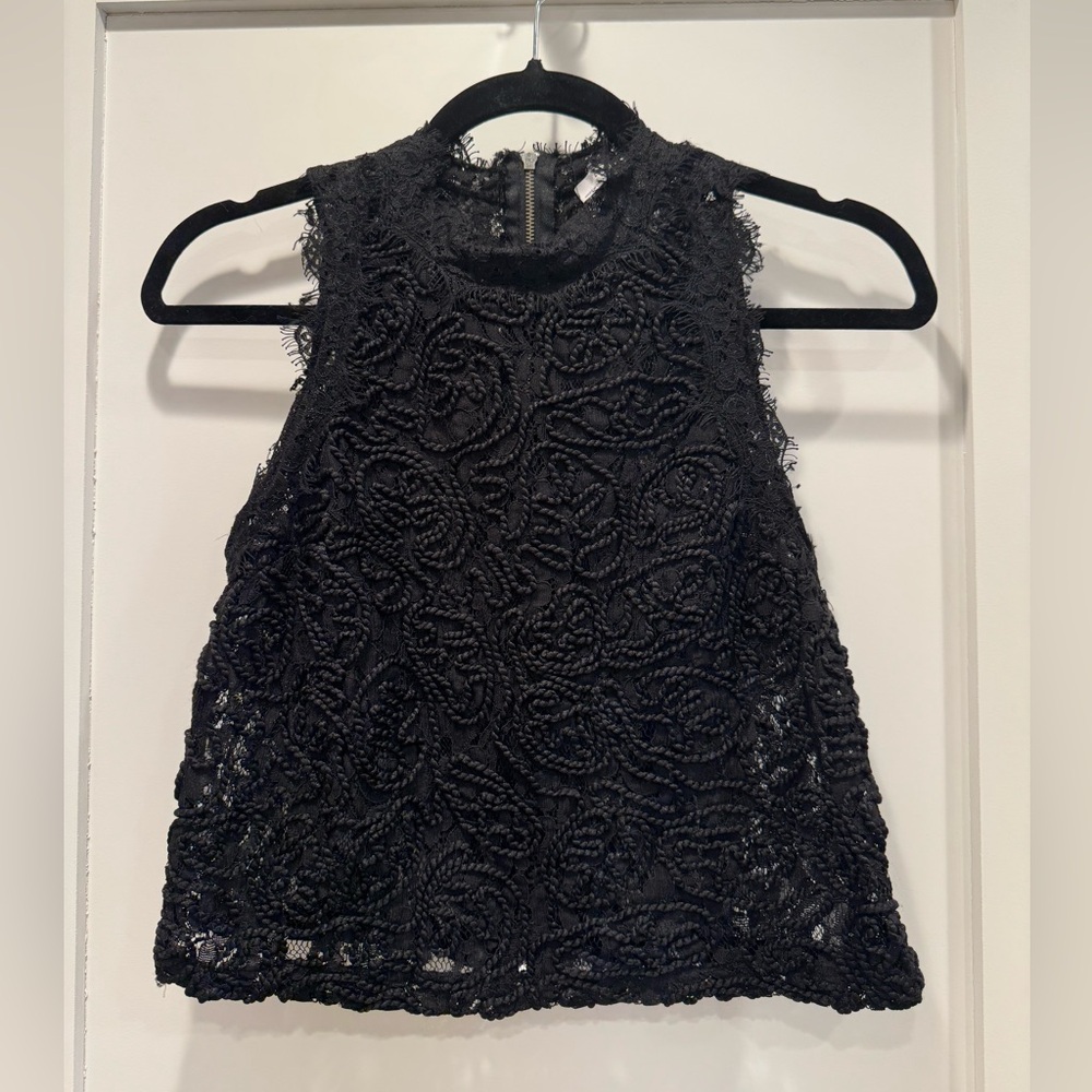 Zara Black Cropped Embellished Tank Top